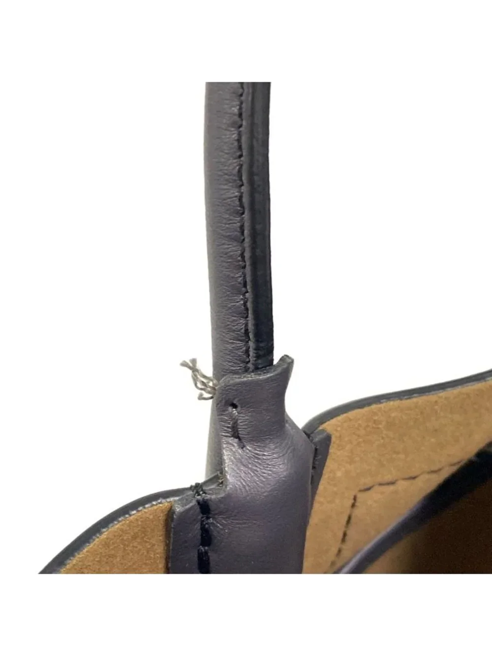 Max Mara Tote Bag Extra Small Leather Marine Dark Gray